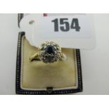 An 18ct Gold Cluster Ring, illusion set (finger size P), in a vintage The Sheffield Goldsmiths Co