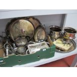A Mixed Lot of Assorted Plated Ware, including pair of wine coolers, plated trays, three piece tea