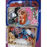 A Large Mixed Lot of Assorted Loose Beads and Bead Necklaces, including foil beads, twig coral
