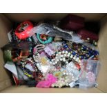 A Large Quantity of Costume Jewellery, including bead necklaces, bangles, earrings, rings, brooches,