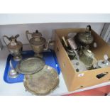A Mixed Lot of Assorted Plated Ware, including decorative coffee pot, spout strainer, ewer,