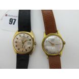 Timex; A Vintage Style Gent's Wristwatch, the signed dial with line markers and date aperture, in
