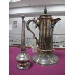 A JD&S Electroplated Communion Flagon, of shaped tapering form with decorative scroll handle,