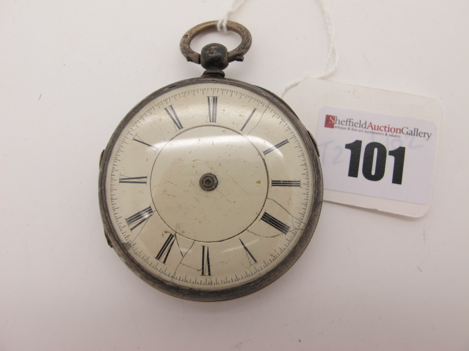 A Hallmarked Silver Cased Openface Pocketwatch, the dial with black Roman numerals and seconds