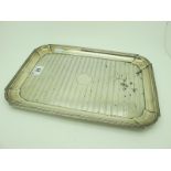 A Hallmarked Silver Trinket Tray, A &J Zimmerman, Birmingham 1915, engine turned with rounded