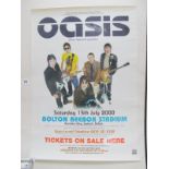 An Original Oasis Tour Poster, Saturday 15th July 2000, Bolton Reebok Stadium, measuring 70cm