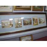 R. Jessop, Cliff Scenes, Countryside and Village, five watercolours, 23.5 x 17cm, all in single
