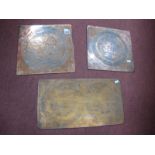 Three XIX Copper Etching Plates, for Willow Pattern China, including 'Penang', 46 cm wide, 'Stone