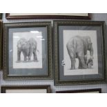 Gary Hodges 'The Orphans' & 'Indian Elephants' Limited Edition Black & White Prints of 850, both