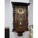 A Late XIX Century Walnut & Ebonised Viennese Cased Wall Clock.