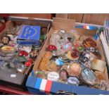 A Large Quantity of Modern Glass, Resin and other paperweights:- Two Boxes