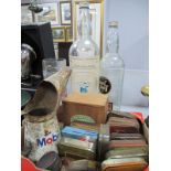Vintage 'Mobil' Oil Can, 'Zubes' glass retailers jar, tobacco tins etc:- One Box plus Mackinlay's