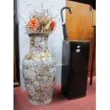 Chinese Pottery Vase, 61cm high; stick stand. (2)