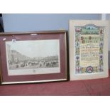 A Long Service Certificate - John Harold Musson John Player and Sons, plate (print) of Market Place,
