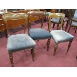 Three XIX Century Mahogany Dining Chairs, with shaped backs.