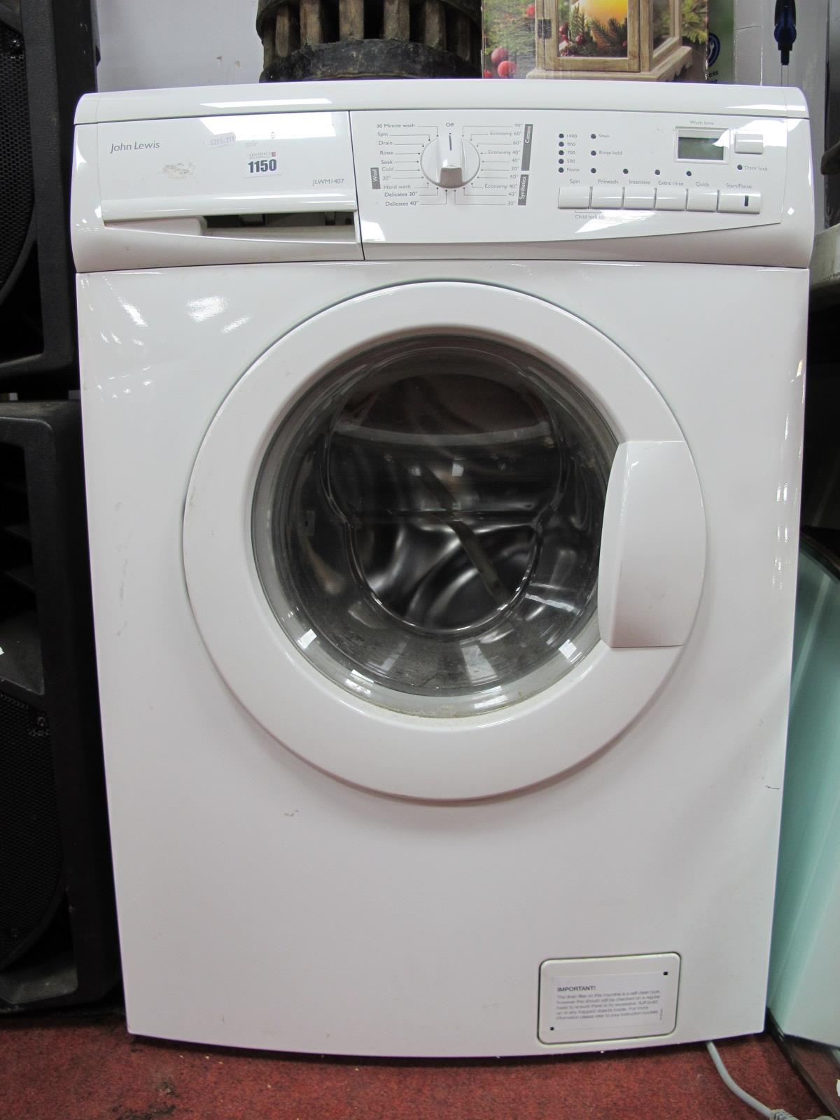 John Lewis Washing Machine, JLWM1407, (dent to front).