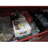 Three Boxes of Various Glassware, boxed Cristal de France wine glasses etc.