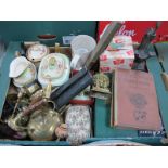 Mincer, Devon Fieldings teaset, brassware, geometry set, etc:- One Box
