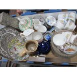 A White Metal Box, barometer, Wedgwood coffee pot, Denby goblet, tea ware, other ceramics, glassware