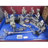 Saddler Evergreen Figure 'English Miniatures', A.E Williams and other white metal figures, stags