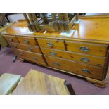 An Elongated Pine Chest of Eight Drawers, 171 cm wide.