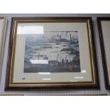 L.S Lowry 'The Lake 1937' Limited Edition Colour Print of 500, Henry Buckland label verso, 38 x