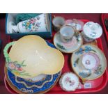 Limoges and Other Plates, Coalport 'Ming Rose' vase, Carlton Ware pear shaped dish, Noritake posy