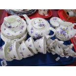 Hammersley Violets Pattern Tea Service, of twenty one pieces, including teapot, pair of posy