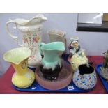 XIX Century Devonware Jug, with swag decoration, James Kent jug, Wadeheath jug etc:- One Tray