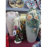 Old Tupton Pottery Vase and Figurine, 30cm high; two Franz vases. (4)