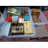 A Collection of Musical and other jewellery boxes, tins etc:- Two Boxes