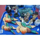 Wade Forest Deep Series Figures, limited edition of 1000 (4); plaster wall birds, etc:- One Tray