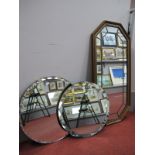 Consort Prestige Wall Mirror, with canted corners, two circular unframed examples. (3)