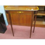 A Slender Side Table, in the Edwardian manner, having stepped low back and curved corners, 65.5 cm
