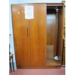 A G Plan Teak Wardrobe circa 1970's, with lipped handled to doors, approximately 124 cm wide.