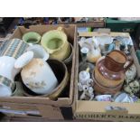 West German Lara Planter No 887-22, Hornsea vase, stoneware jugs, Daulton stoneware jug, applied