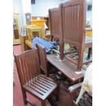 Garden Furniture, comprising painted wooden extending table, two armchairs, four single chairs;