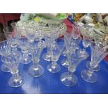 A Collection of Assorted XIX Century Stemmed Glasses:- One Tray