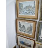 George Cunningham, 'Town Hall Square' and 'The Moorhead', pair of limited edition colour prints of