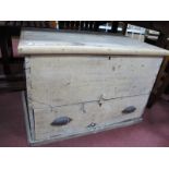 Stripped Pine Tool Box, having lift-up lid and lower fall front door, 72.5cm wide.