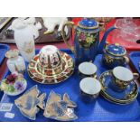 Crown Derby, Imari 1128 Pattern Trio, Noritake coffee ware, Wade angel fish, etc:- One Tray