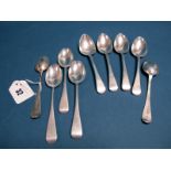 A Set of Four Hallmarked Silver Old English Pattern Teaspoons, George Adams, London 1872, crested; A