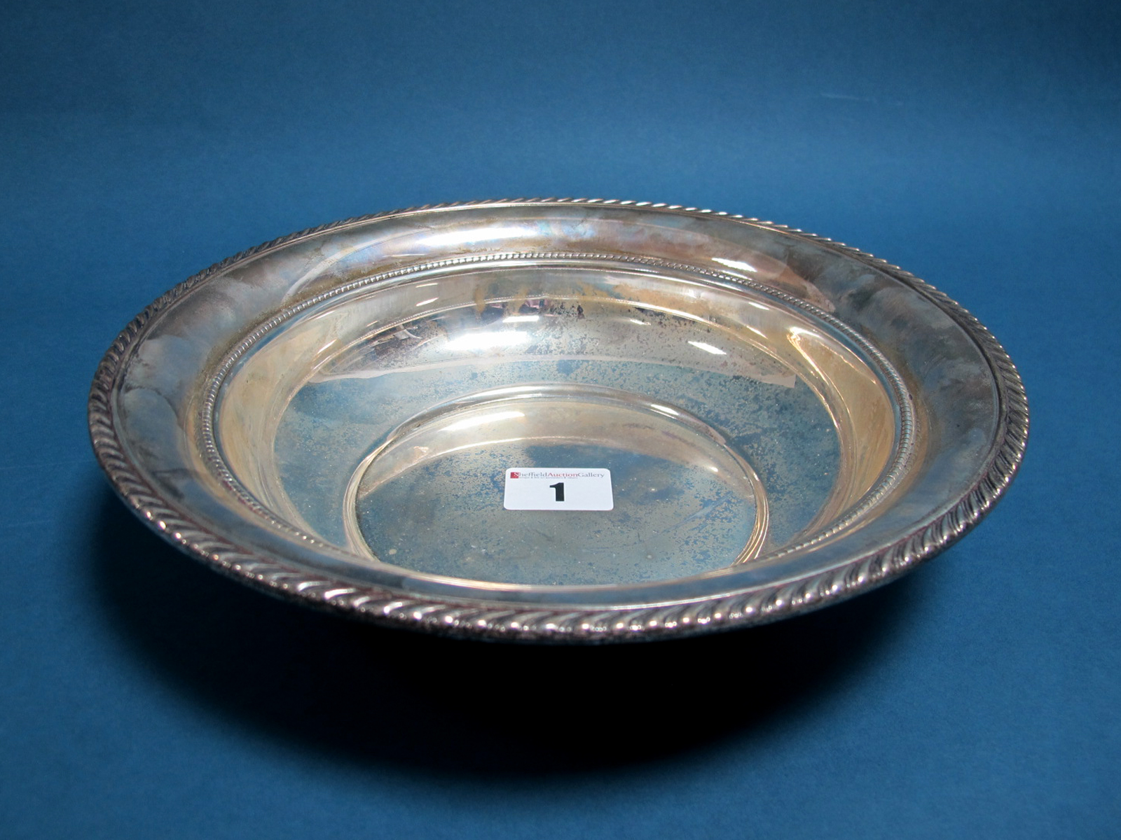 Gorham; An American Dish, of plain circular form with gadrooned edge, stamped "Gorham Sterling",