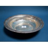 Gorham; An American Dish, of plain circular form with gadrooned edge, stamped "Gorham Sterling",