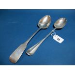 An Irish Hallmarked Silver Fiddle Pattern Basting Spoon, WC, Dublin 1826, initialled and crested,