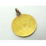 An 1882 Liberty Head Five Dollar Coin, converted into a pendant (8.3grams).
