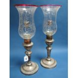 A Pair of XIX Century Plated on Copper Candle Holders, possibly by Matthew Boulton (single sun