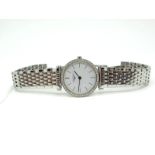 Longines; A Modern Le Grande Classique Diamond Set Ladies Wristwatch, the signed white dial with