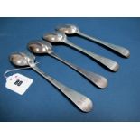 A Matched Set of Four Hanoverian Pattern Table Spoons, including Britannia Standard example (