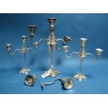 A Matched Set of Three Hallmarked Silver Candelabra, WB Ltd, Birmingham 1908, 1909, (Rd 635620),